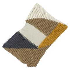 Handcrafted Cotton Tufted Cushion Cover – Geometric Color Block Design | Textured Boho Throw Pillow | 18x18 Inch