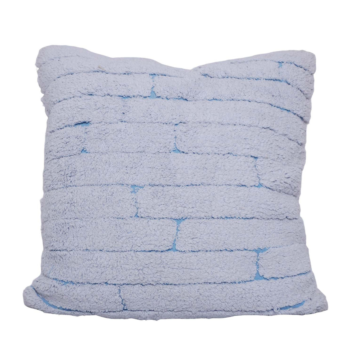 Sky Blue Tufted Cotton Cushion Cover 45x45 cm | Textured Handmade Decorative Throw Pillow Cover | Modern Boho Home Décor - Bulk manufacturer & supplier from Panipat, India
