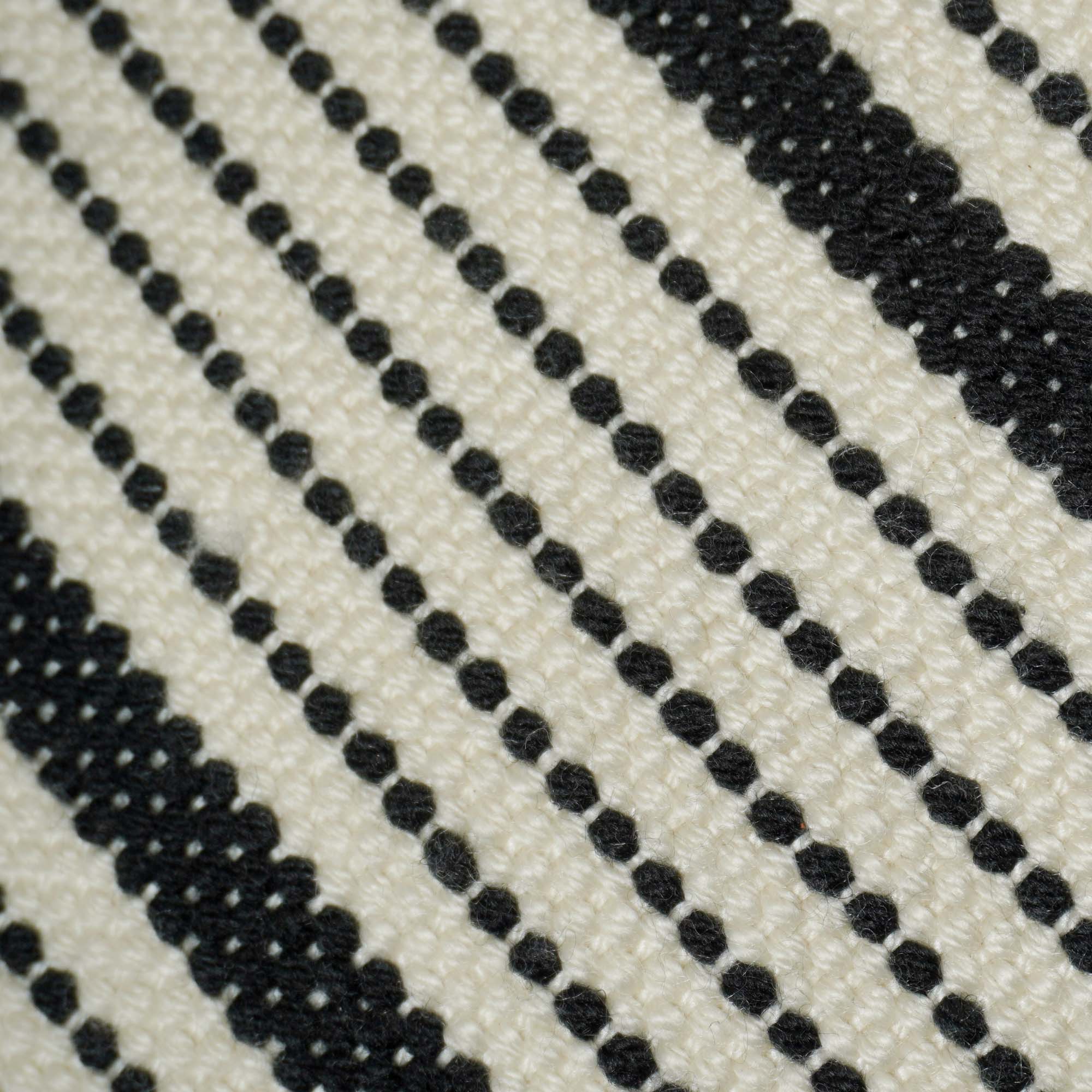 Handwoven Cotton Striped Cushion Cover 45x45 cm | Black & Ivory Woven Decorative Throw Pillow Cover | Modern Farmhouse & Scandinavian Home Décor