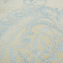 Machine Embroidered Cream & Light Blue Ornamental Cushion Cover – 45 x 45 cm