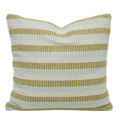 Handwoven Olive Green & Ivory Striped Cushion Cover – 45 x 45 cm