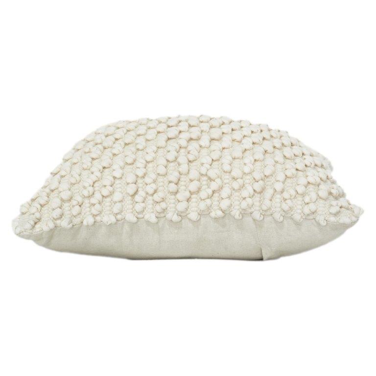 Cotton Chindi Textured Cushion Cover – Handwoven Off-White Boho Pillow Cover 45x45 cm