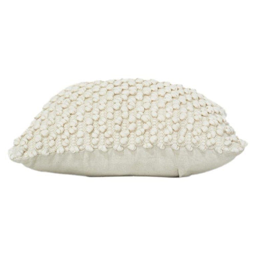 Housse de coussin texturée en coton Chindi – Housse d'oreiller bohème tissée à la main blanc cassé 45x45 cm