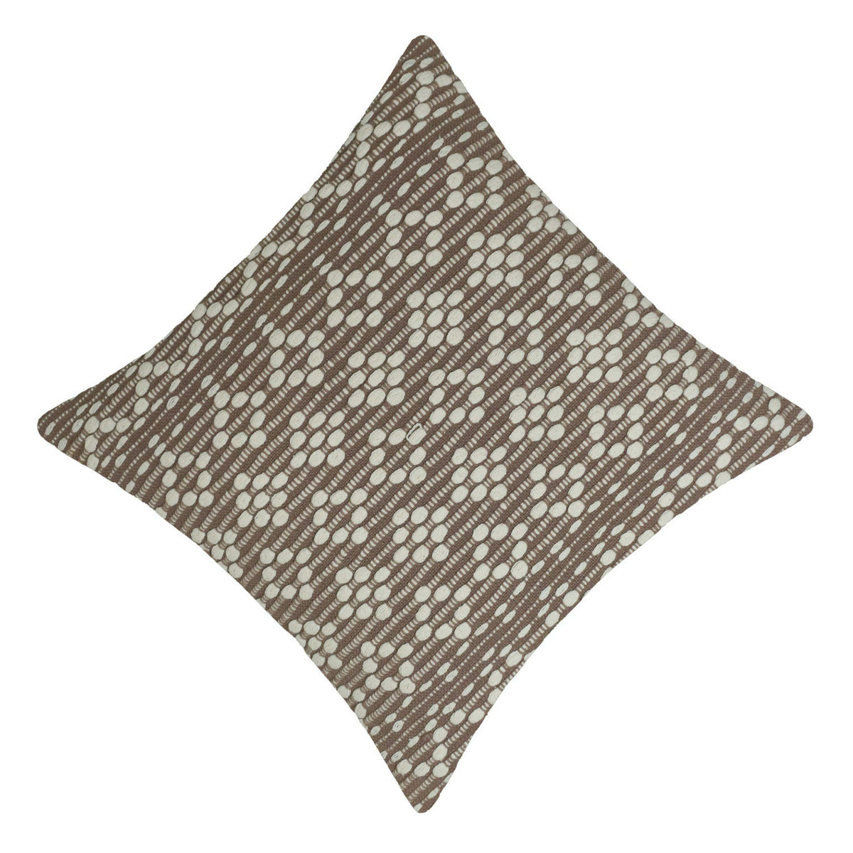 Handwoven Textured Cushion Cover – Taupe & Ivory Woven Design, 45 x 45 cm