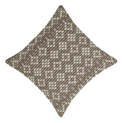 Handwoven Textured Cushion Cover – Taupe & Ivory Woven Design, 45 x 45 cm
