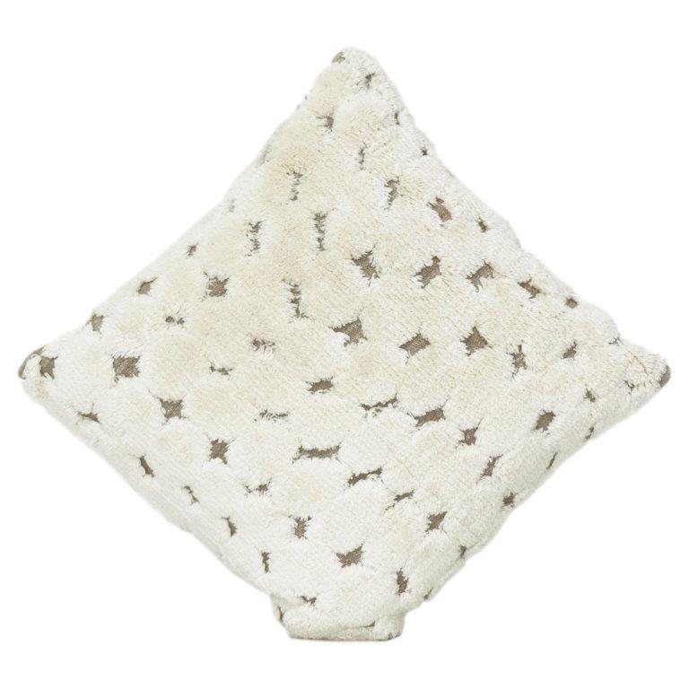 Handcrafted Tufted Cotton Cushion Cover 45x45 cm | Textured Cream Boho Pillow | Soft Decorative Throw Cushion