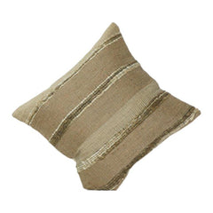 Handmade Jute Cushion Cover 45x45 cm | Natural Textured Striped Design | Rustic Boho Home Décor Pillow