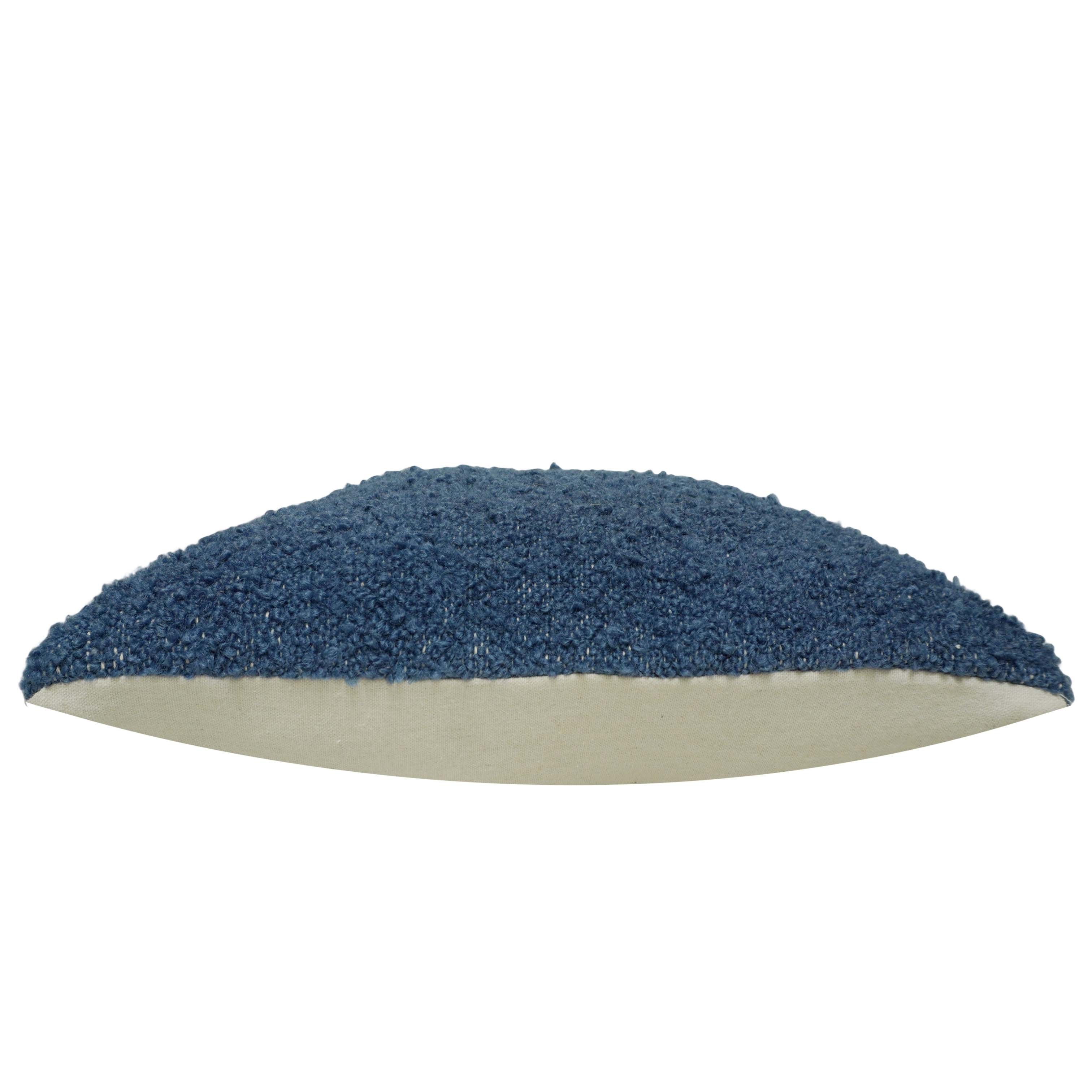 Handwoven Navy Blue Cotton Cushion Cover 45x45 cm | Textured Woven Decorative Throw Pillow Cover | Hidden Zipper | Modern & Minimalist Home Décor