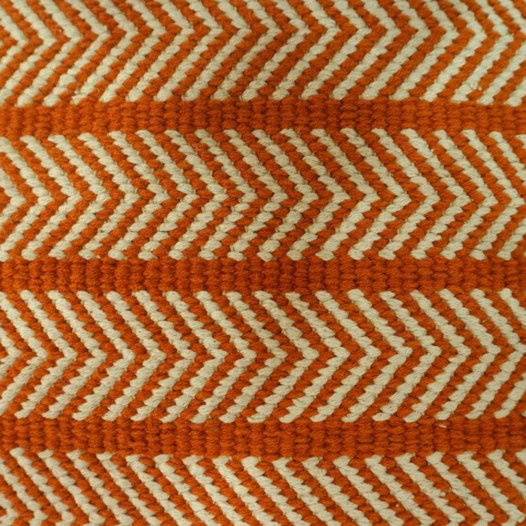 Handmade Cotton Herringbone Cushion Cover 45x45 cm | Mustard & Ivory Woven Decorative Pillow Cover