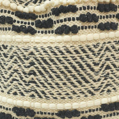 Handmade Black & White Woven Cotton Cushion Cover | Boho Textured Tribal Pillow Cover | 45x45 cm