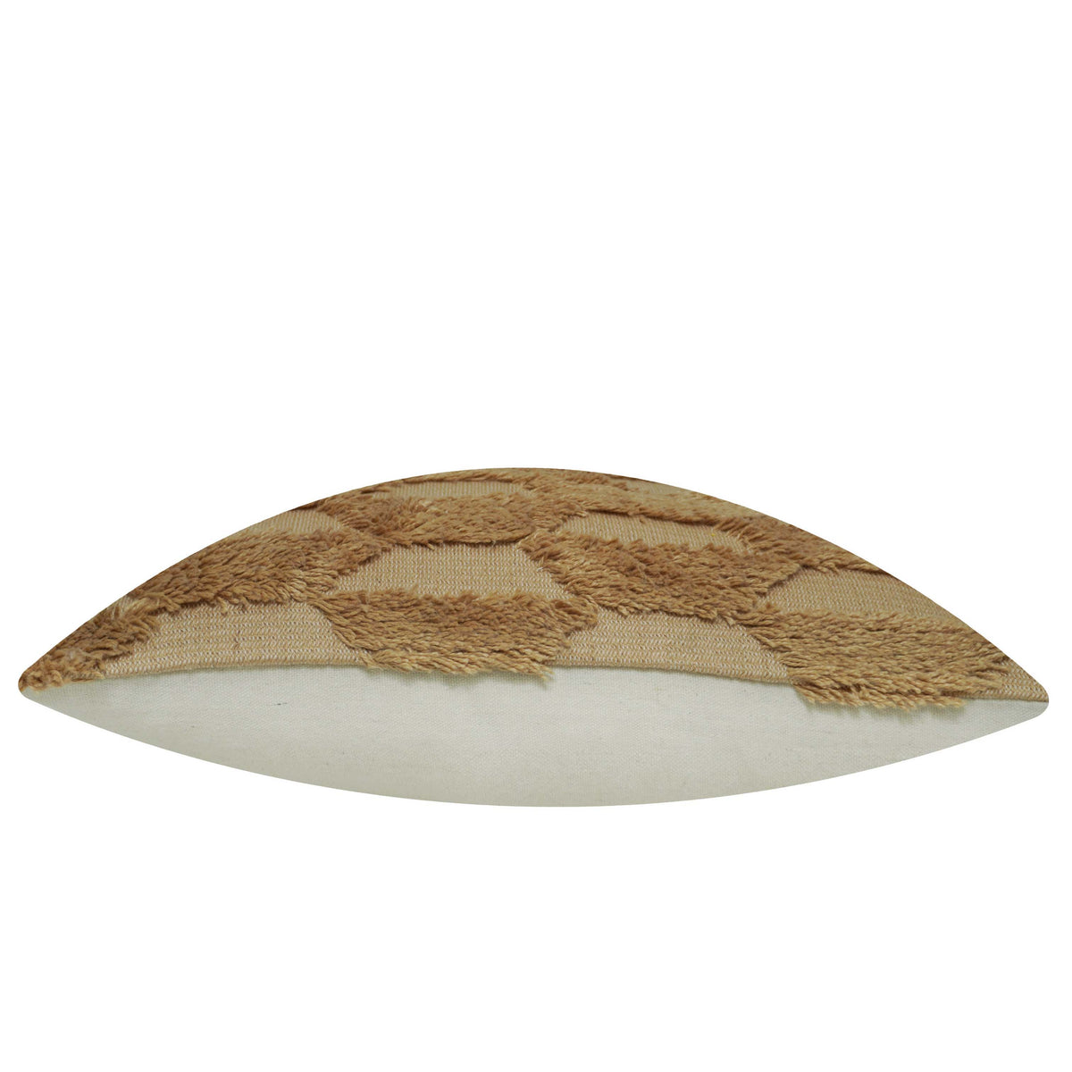 Handmade Tufted Cotton Cushion Cover – Abstract Wavy Textured Design, Earthy Beige & Tan, 45 x 45 cm