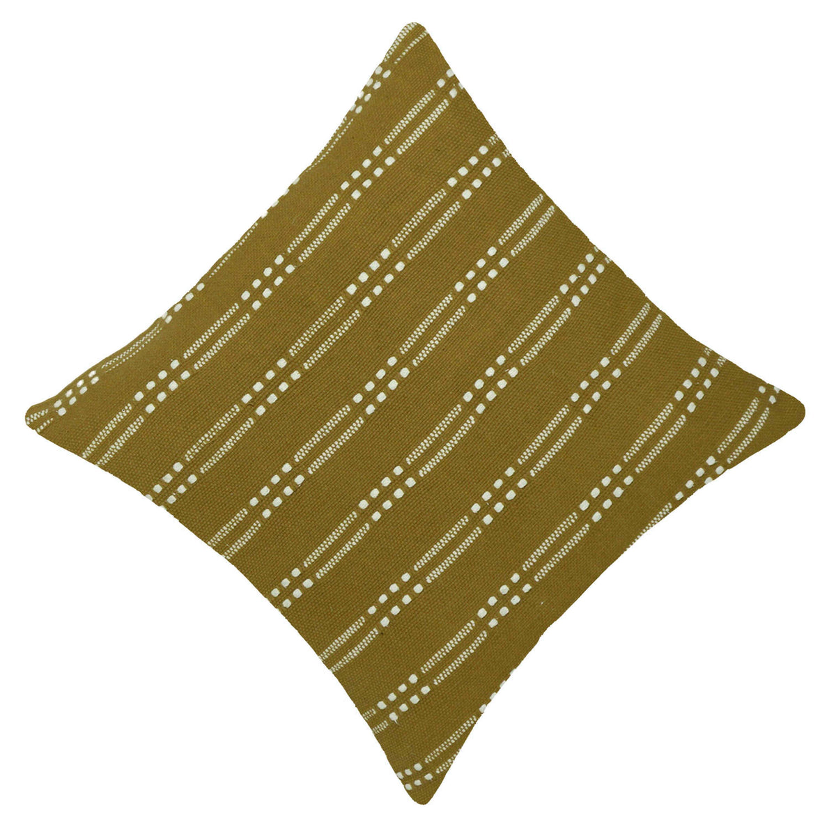 Handwoven Cotton Cushion Cover 45x45 cm | Woven Textured Striped Design | Decorative Throw Pillow Cover with Hidden Zipper | Modern Boho Home Décor | Olive Green