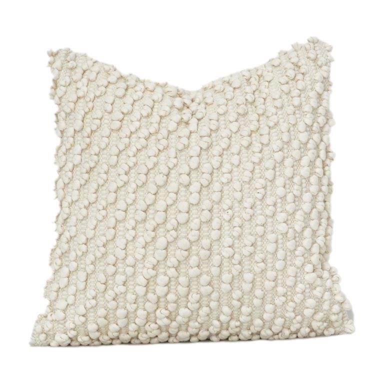Cotton Chindi Textured Cushion Cover – Handwoven Off-White Boho Pillow Cover 45x45 cm