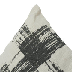 Abstract Brush Print Cotton Cushion Cover – 45x45 cm | Modern Monochrome Decorative Pillow Cover