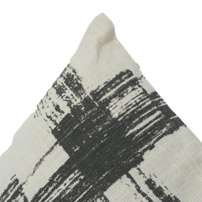 Abstract Brush Print Cotton Cushion Cover – 45x45 cm | Modern Monochrome Decorative Pillow Cover
