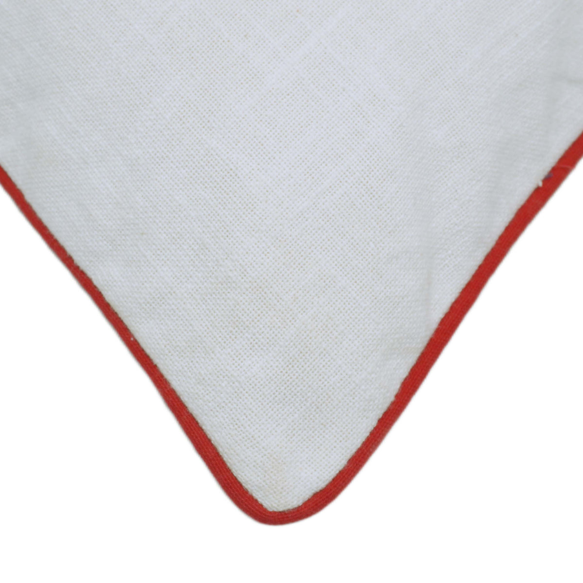 Machine Embroidered Fish Design Cushion Cover 45x45 cm – Blue & Red on White