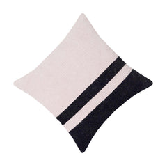 Handmade Cotton Striped Cushion Cover 45x45 cm | Black & Natural Woven Throw Pillow Cover | Modern Minimalist Decorative Cushion Cover | Concealed Zip