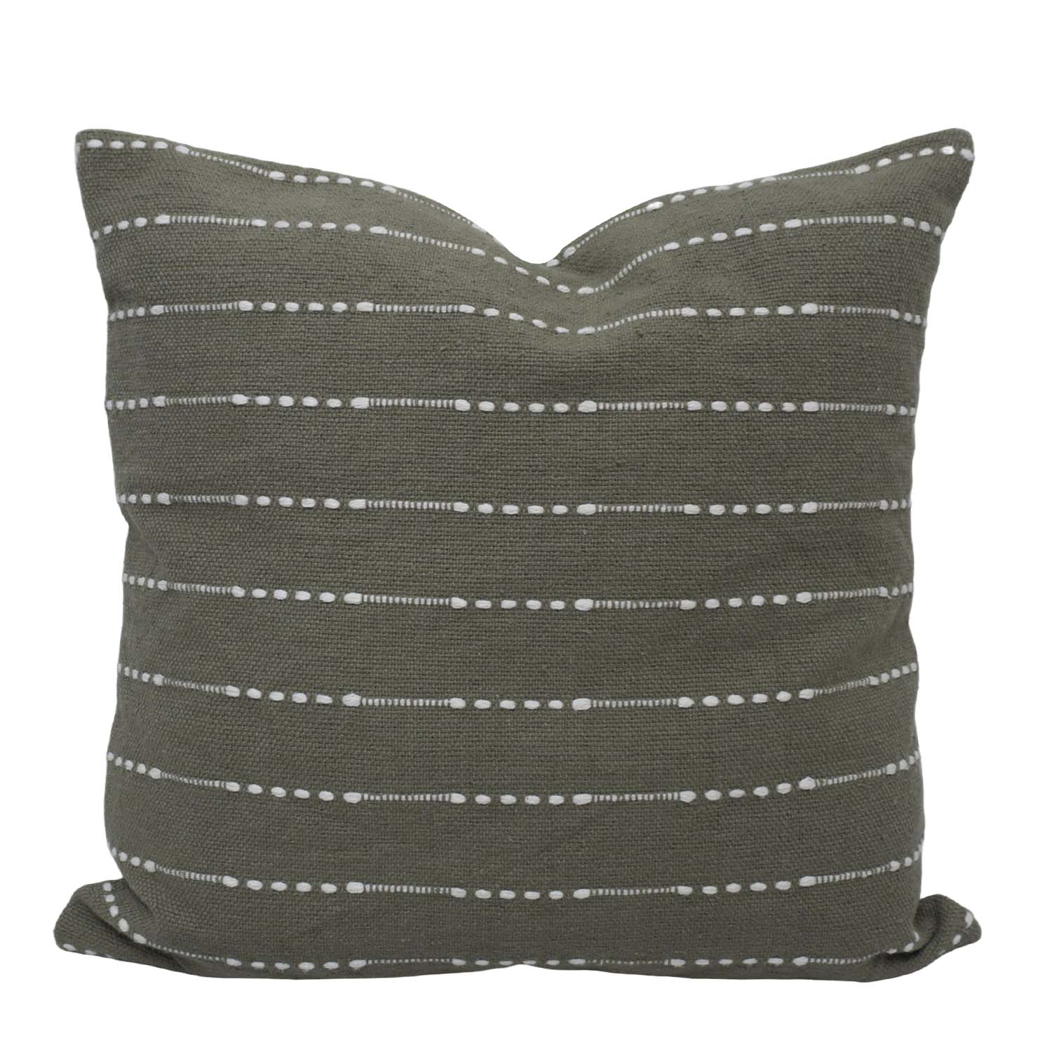 Handmade Cotton Cushion Cover 45x45 cm | Woven Textured Stripe Design | Decorative Throw Pillow Cover with Concealed Zip | Modern Farmhouse & Minimalist Home Décor