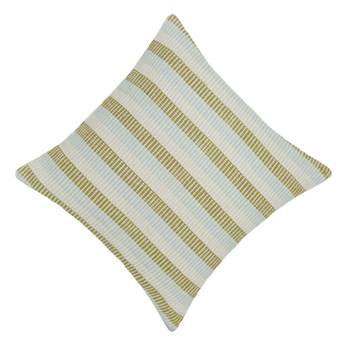 Handwoven Olive Green & Ivory Striped Cushion Cover – 45 x 45 cm