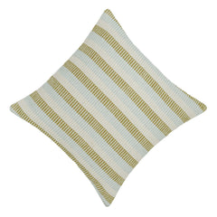 Handwoven Olive Green & Ivory Striped Cushion Cover – 45 x 45 cm