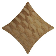 Handmade Tufted Cotton Cushion Cover – Abstract Wavy Textured Design, Earthy Beige & Tan, 45 x 45 cm