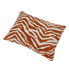 Rustic Terracotta Zebra Jacquard Cushion Cover – 35 x 50 cm