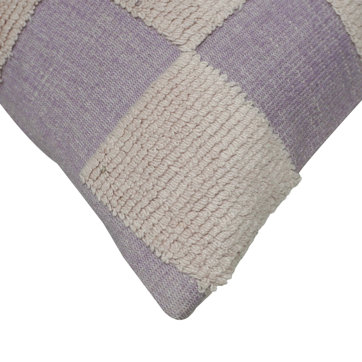 Machine Woven Cotton Checkered Cushion Cover 45x45 cm | Textured Tufted Checker Pattern | Soft Decorative Throw Pillow Cover with Hidden Zipper | Modern Living Room & Bedroom Décor