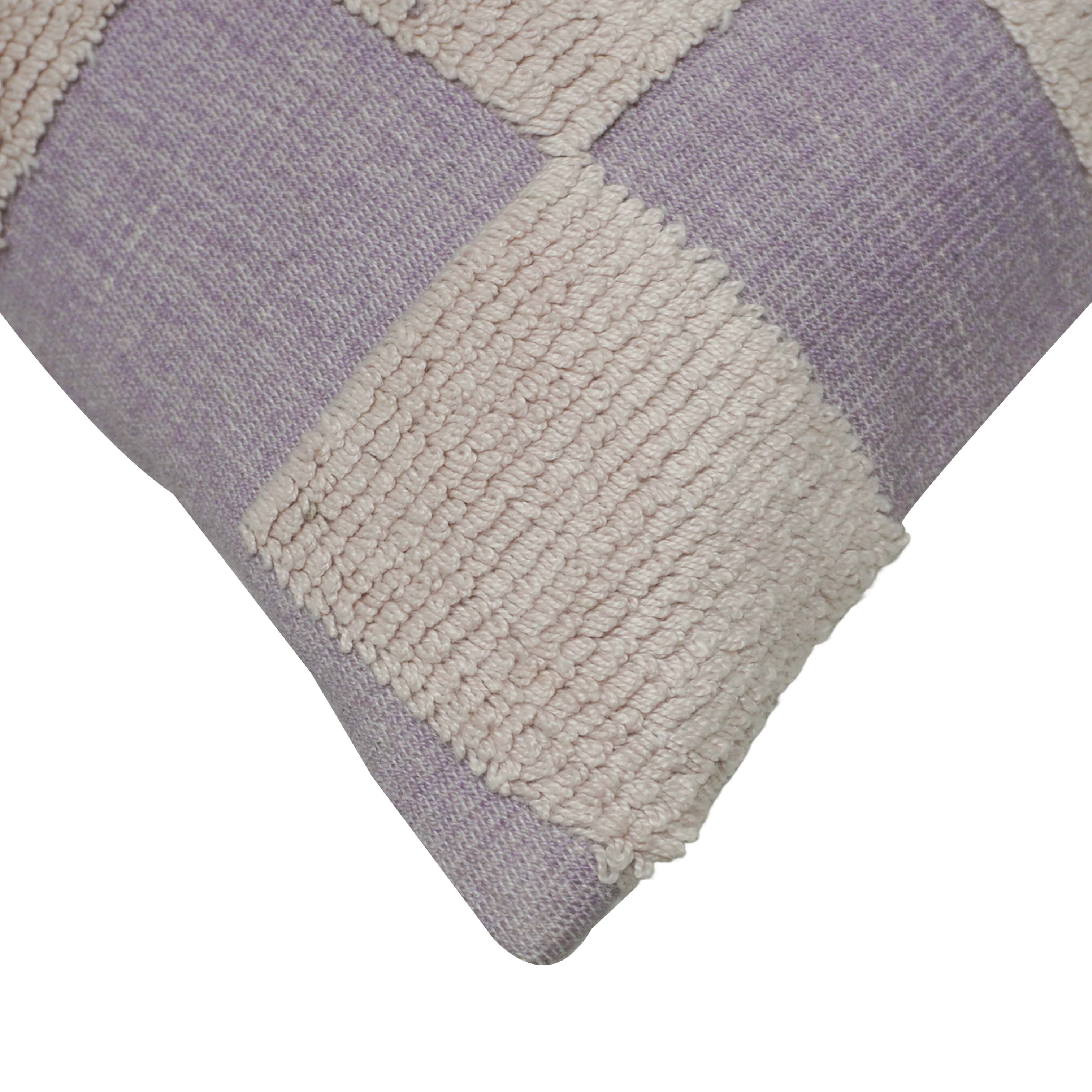 Machine Woven Cotton Checkered Cushion Cover 45x45 cm | Textured Tufted Checker Pattern | Soft Decorative Throw Pillow Cover with Hidden Zipper | Modern Living Room & Bedroom Décor