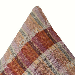 Handgewebter Kissenbezug aus Baumwolle | Mehrfarbig gestreiftes strukturiertes Design | Boho Rustikaler Dekokissenbezug 45x45 cm