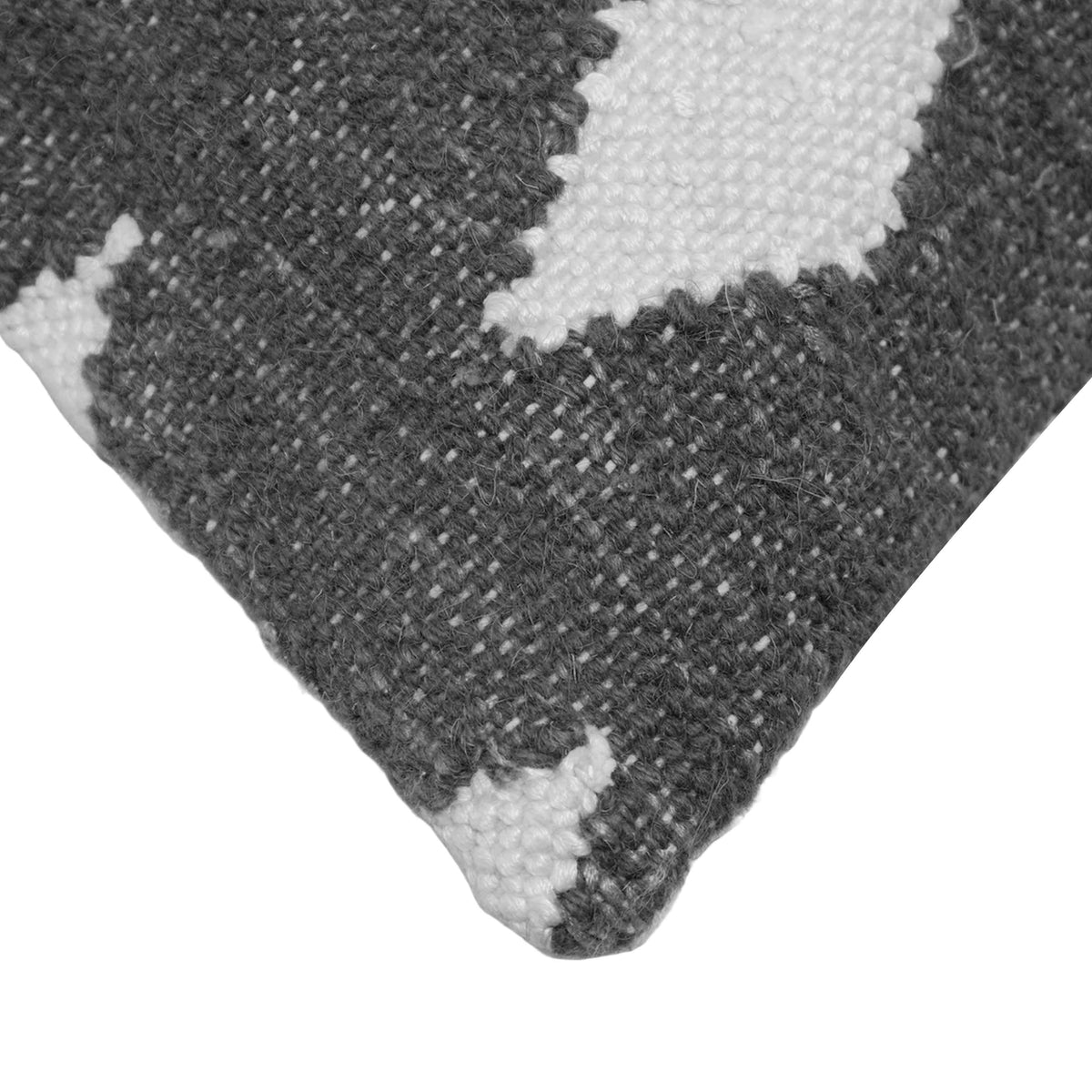 Geometric diamond pattern textured handmade cushion cover 45x45 cm