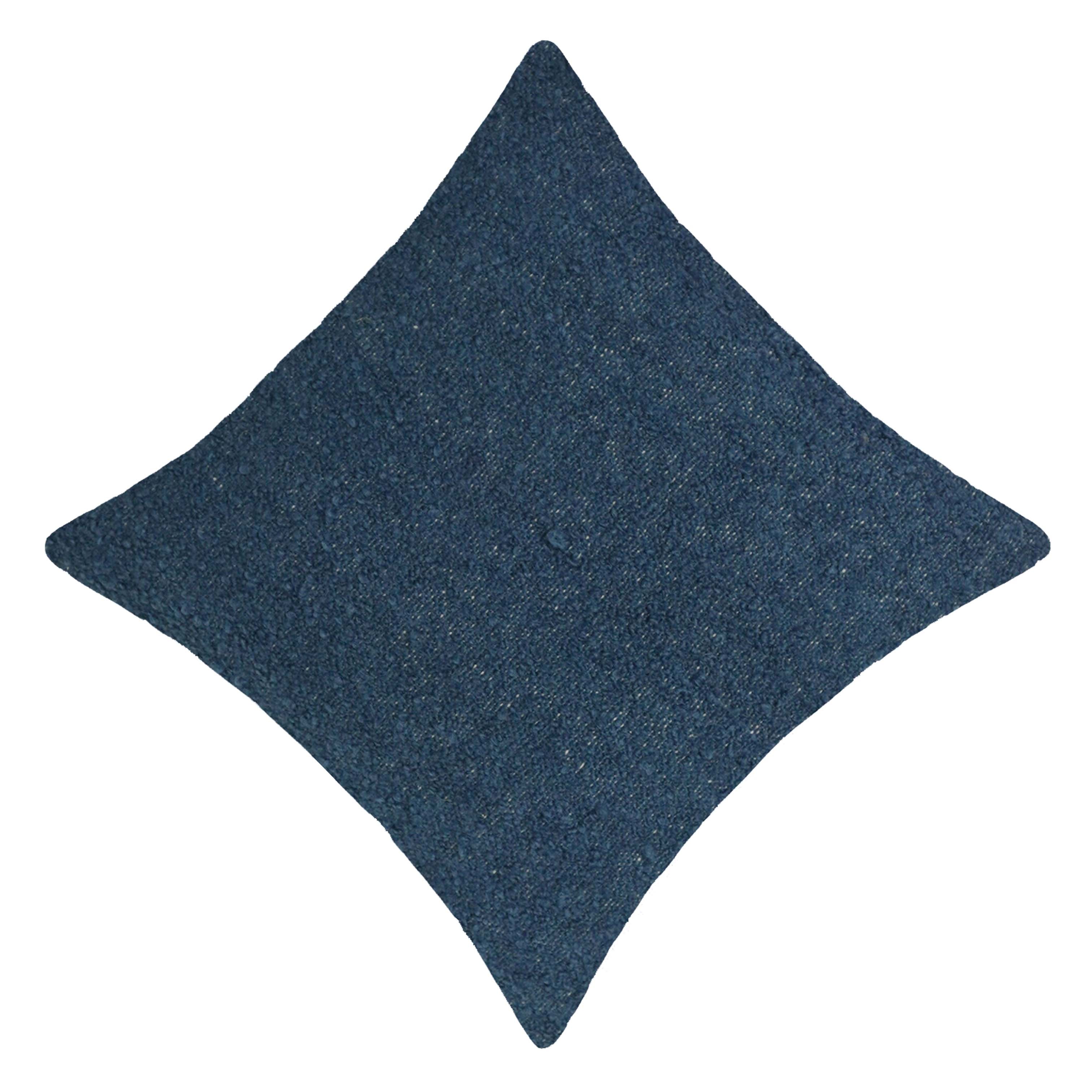 Handwoven Navy Blue Cotton Cushion Cover 45x45 cm | Textured Woven Decorative Throw Pillow Cover | Hidden Zipper | Modern & Minimalist Home Décor
