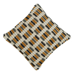 Handwoven Geometric Textured Cushion Cover – Multicolor Check Pattern, 45 x 45 cm