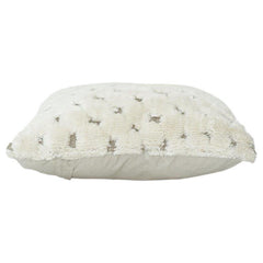 Handcrafted Tufted Cotton Cushion Cover 45x45 cm | Textured Cream Boho Pillow | Soft Decorative Throw Cushion