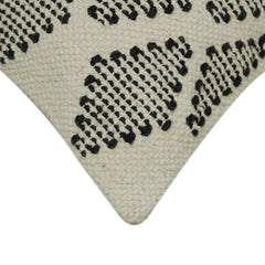 Ivory black and rust geometric handwoven cushion cover 45x45 cm