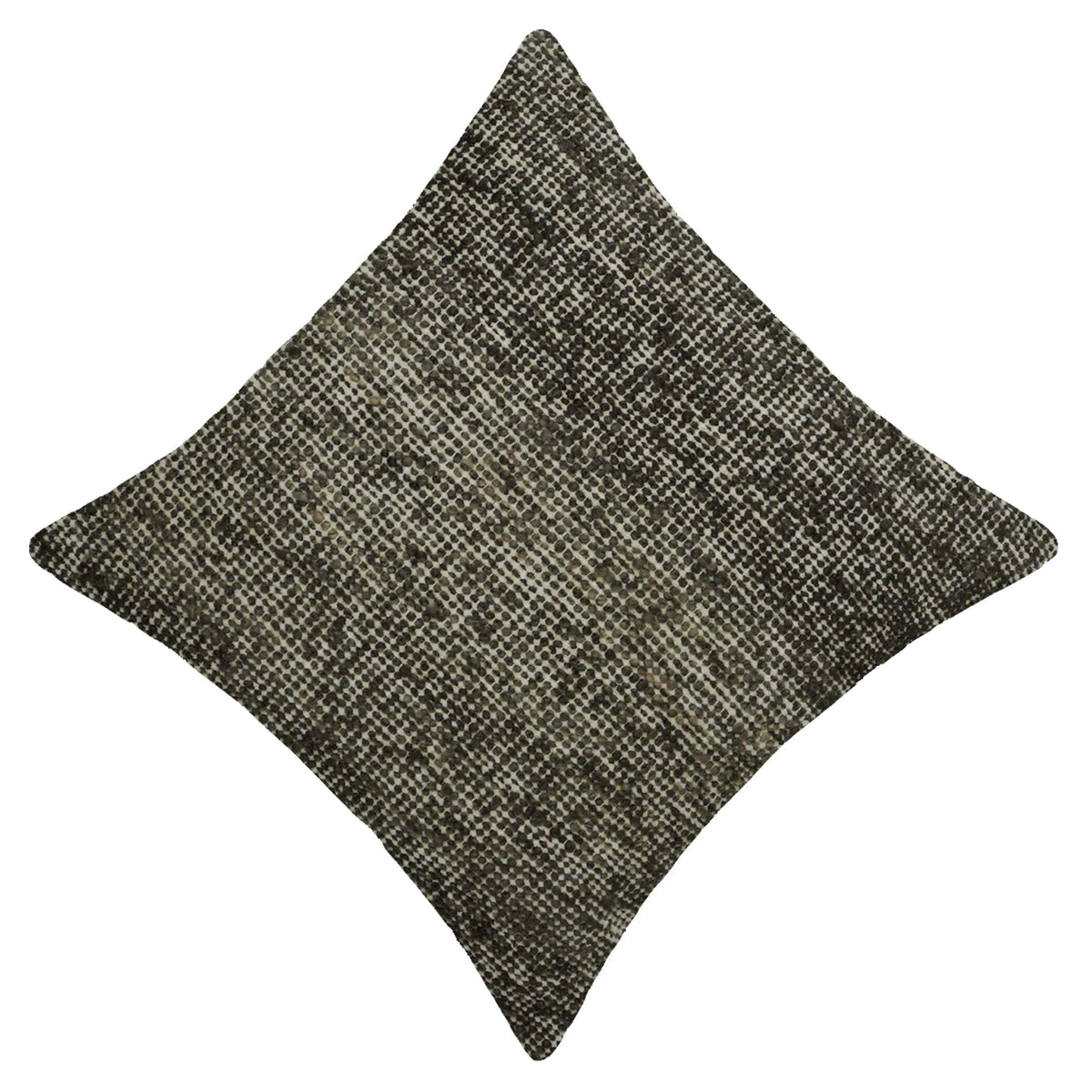 Handwoven Wool Cushion Cover – 45 x 45 cm | Textured Abstract Pattern | Black & Natural Tones