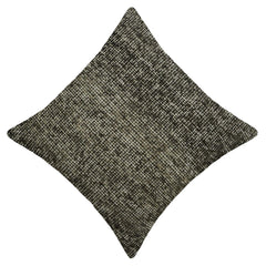Handwoven Wool Cushion Cover – 45 x 45 cm | Textured Abstract Pattern | Black & Natural Tones