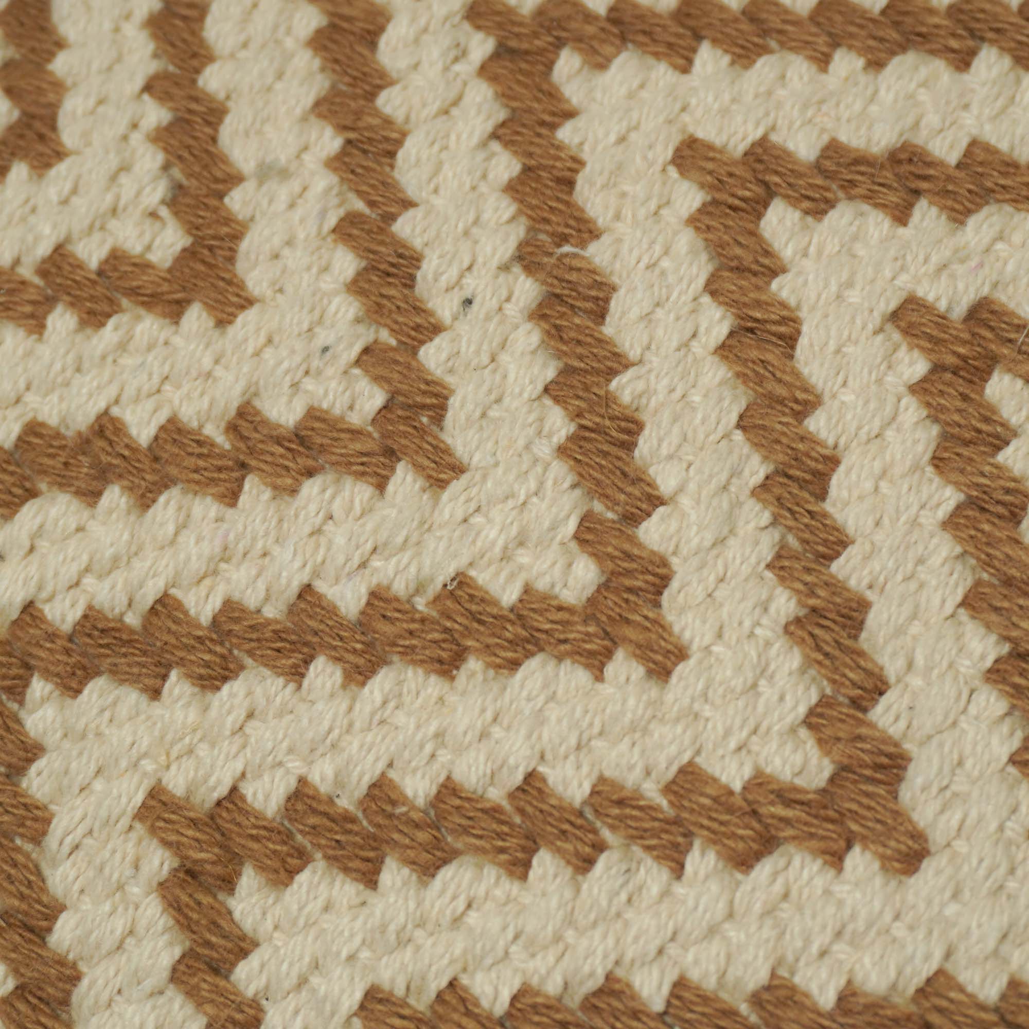 Handwoven Cotton Chevron Cushion Cover 45x45 cm | Woven Zigzag Pattern | Beige & Brown Decorative Throw Pillow Cover | Hidden Zipper | Boho Modern Home Décor