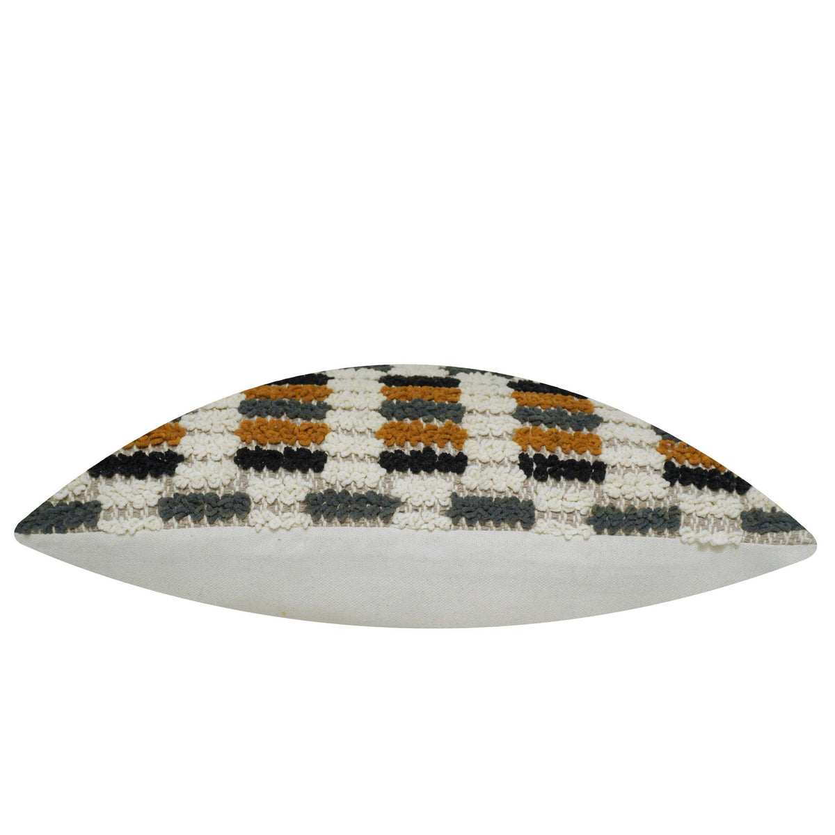 Handwoven Geometric Textured Cushion Cover – Multicolor Check Pattern, 45 x 45 cm