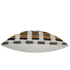 Handwoven Geometric Textured Cushion Cover – Multicolor Check Pattern, 45 x 45 cm