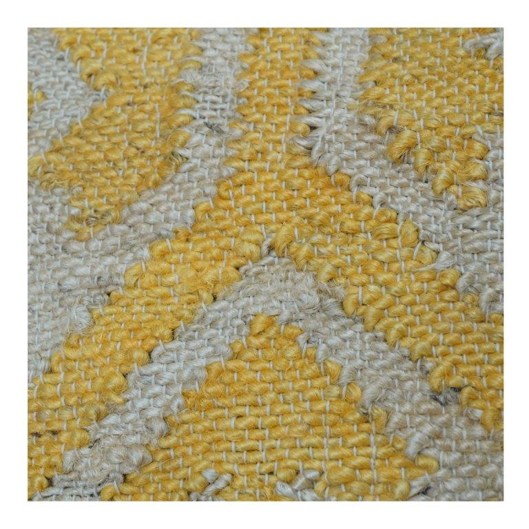 Housse de coussin tissée à la main en jute et coton – Housse d'oreiller texturée géométrique moutarde et naturelle | Décoration intérieure rustique et bohème | 45x45 cm - Bulk manufacturer & supplier from Panipat, India