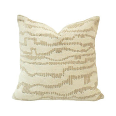 Ivory Beige Jacquard Cushion Cover | Textured Woven Geometric Design | 45x45 cm