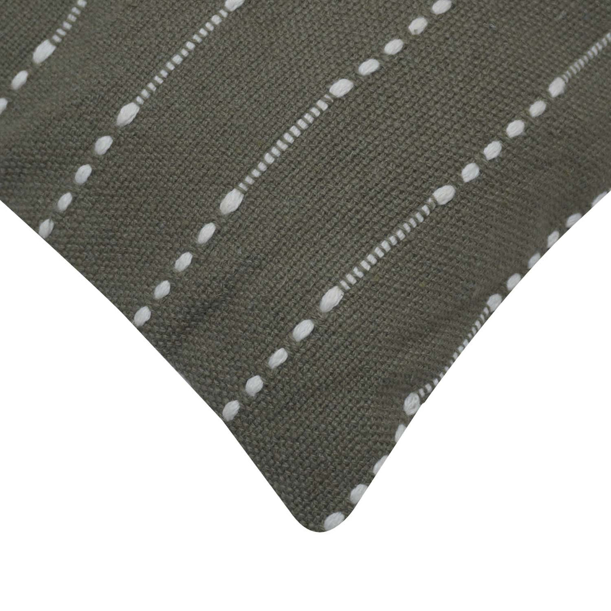 Handmade Cotton Cushion Cover 45x45 cm | Woven Textured Stripe Design | Decorative Throw Pillow Cover with Concealed Zip | Modern Farmhouse & Minimalist Home Décor - Bulk manufacturer & supplier from Panipat, India