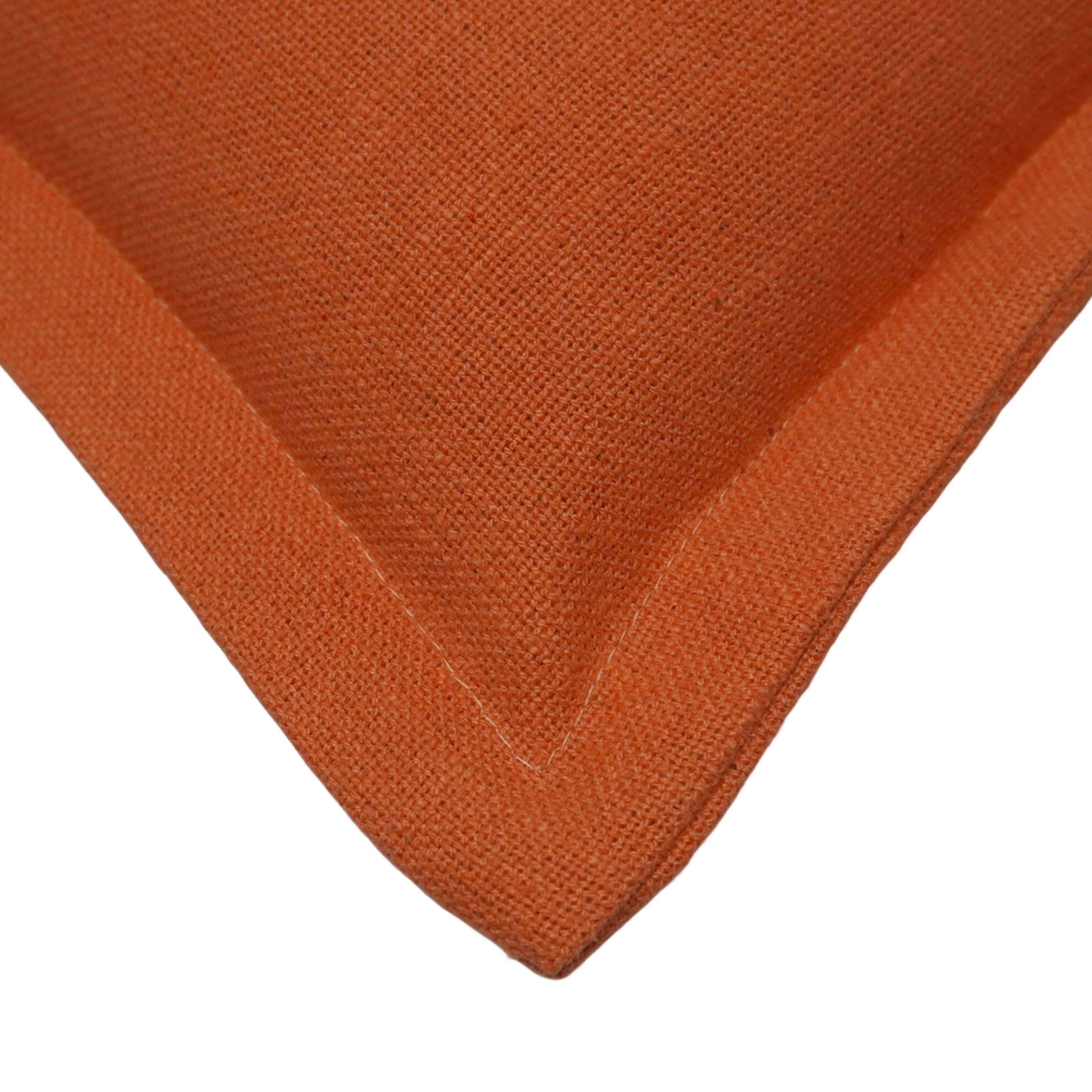 Plain Solid Cotton Cushion Cover 45x45 cm | Minimalist Decorative Throw Pillow Cover with Concealed Zipper | Rust Orange | 18x18 Inch
