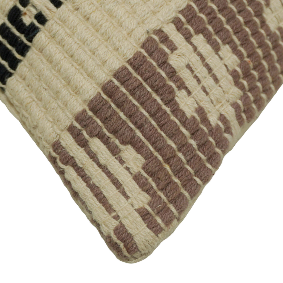 Handwoven Cotton Cushion Cover 45x45 cm | Geometric Tribal Pattern | Textured Woven Decorative Throw Pillow Cover | Hidden Zipper | Boho Living Room Décor