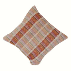 Handgewebter Kissenbezug aus Baumwolle | Mehrfarbig gestreiftes strukturiertes Design | Boho Rustikaler Dekokissenbezug 45x45 cm