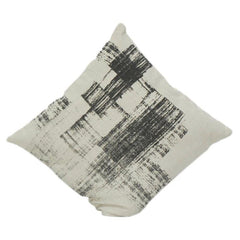 Abstract Brush Print Cotton Cushion Cover – 45x45 cm | Modern Monochrome Decorative Pillow Cover