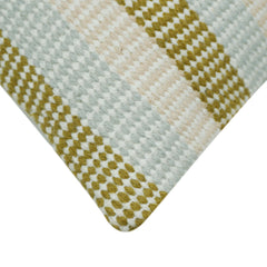 Handwoven Olive Green & Ivory Striped Cushion Cover – 45 x 45 cm