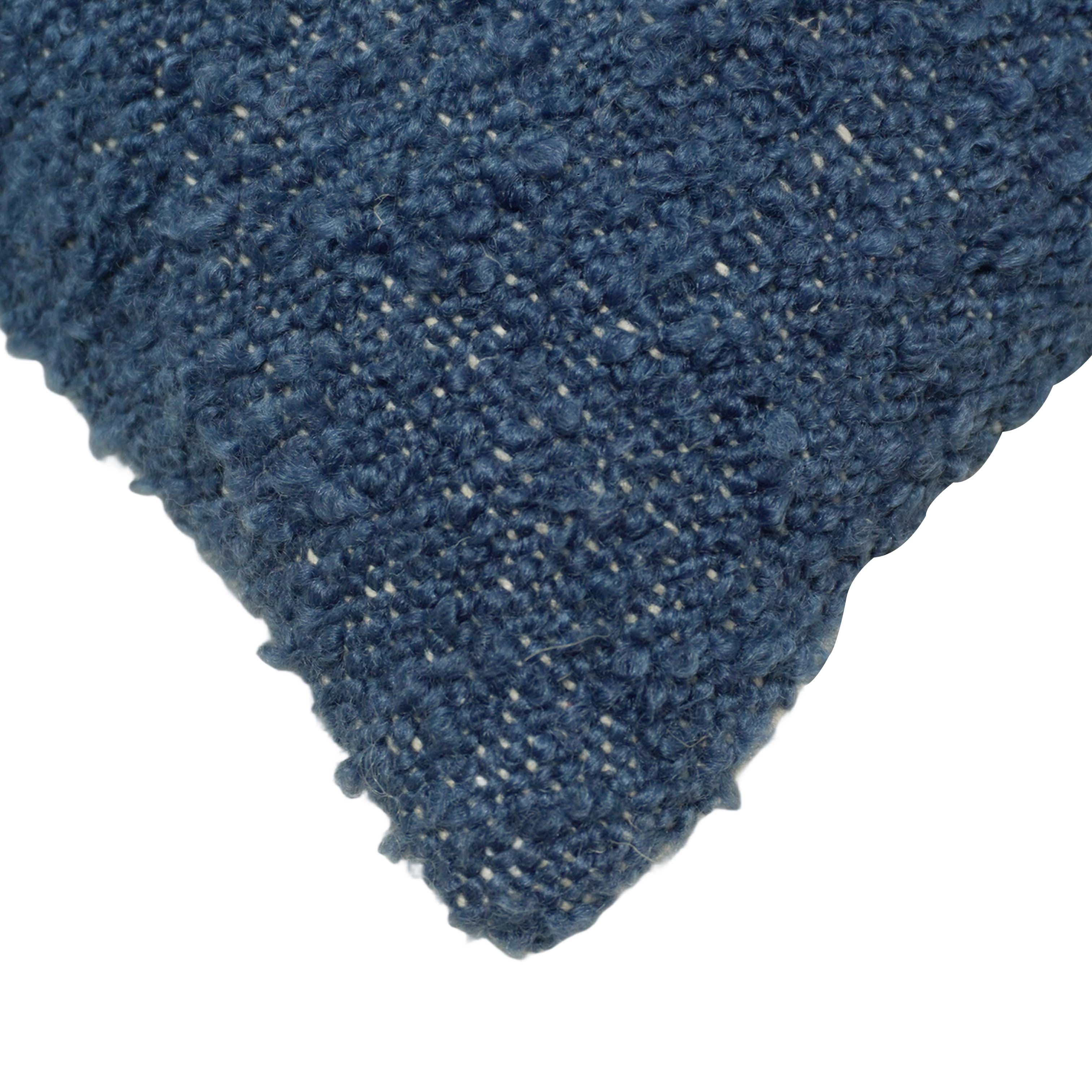 Handwoven Navy Blue Cotton Cushion Cover 45x45 cm | Textured Woven Decorative Throw Pillow Cover | Hidden Zipper | Modern & Minimalist Home Décor