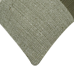 Handwoven Sage Green & Ivory Color Block Cushion Cover – 45 x 45 cm
