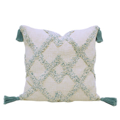 Geometric Hand-Tufted Cotton Tassel Cushion Cover 45x45 cm